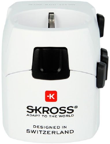 Skross Pro World Travel Adapter - with Ground Plugs + Schuko Top - 7.0 AMP