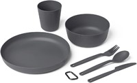 Sea To Summit Camp Dinnerware Set w/ Mesh Sack - Charcoal (6 pcs)