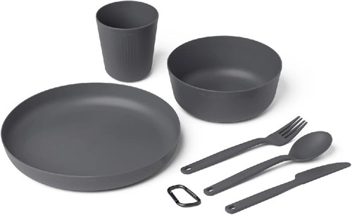 Sea To Summit Camp Dinnerware Set w/ Mesh Sack - Charcoal (6 pcs)