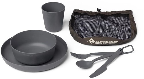 Sea To Summit Camp Dinnerware Set w/ Mesh Sack - Charcoal (6 pcs)