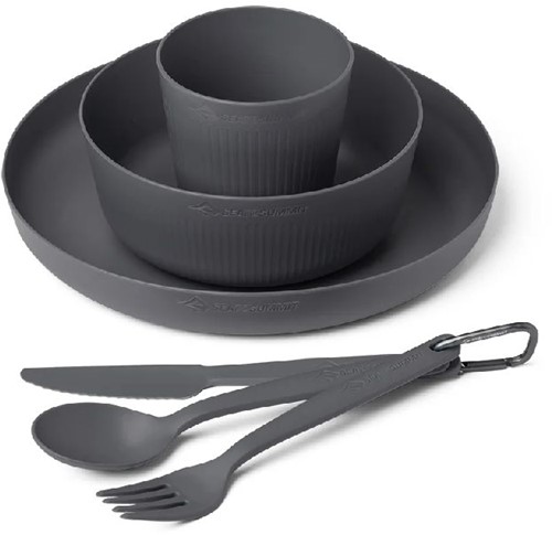 Sea To Summit Camp Dinnerware Set w/ Mesh Sack - Charcoal (6 pcs)