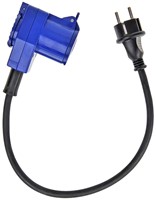 Pro Plus Verloopkabel 40cm van Schuko Stekker naar Haakse CEE Contrastekker + Schuko Stopcontact