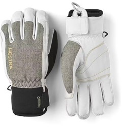 Hestra Army Leather Gore-Tex Short - 5 Finger - Hellgrau/Cremeweiß - Handschuhe
