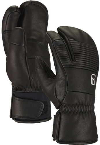 Ortovox Full Leather 3 Finger Glove - Black Raven - S