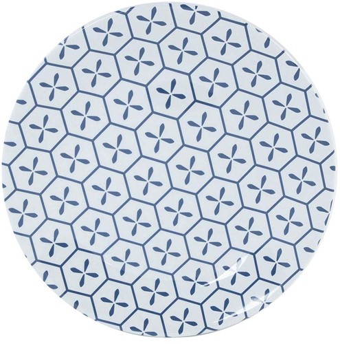 Bo-Camp Tableware - Mix & Match - 16 Pieces - Blue/White
