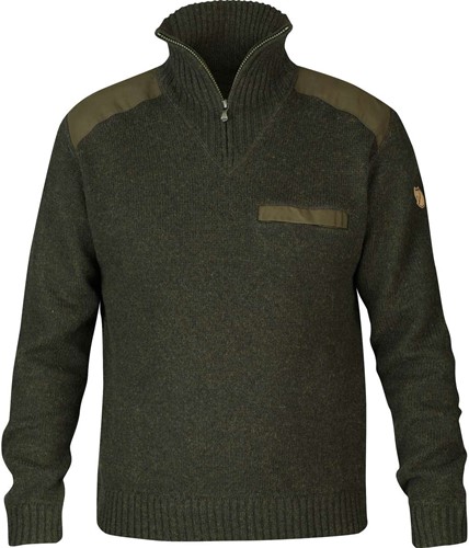 Fjallraven Koster Sweater - Dark Olive - Herrenpullover