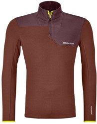 Ortovox Fleece Light Zip Neck - Clay Orange - Men's Long Sleeve