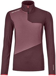 Ortovox Fleece Light Zip Neck - Winetasting - Women's Long Sleeve