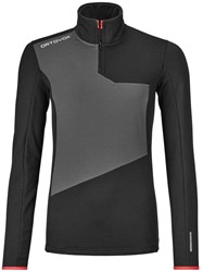 Ortovox Fleece Light Zip Neck - Black Raven - Women's Long Sleeve