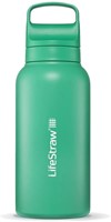 LifeStraw Go Series Insulated Stainless Steel Water Filter Bottle - 1L - Cactus Green