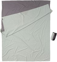 Cocoon Travelsheet Double - 100% Cotton - Elephant Grey/Cactus Blue