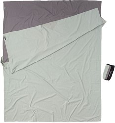 Cocoon Travelsheet Double - 100% Cotton - Elephant Grey/Cactus Blue