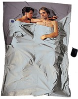 Cocoon Travelsheet Double - 100% Cotton - Grey/Blue