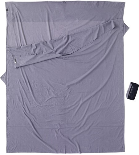 Cocoon Travelsheet Double - Insectshield - Egyptian Cotton - Elephant Grey