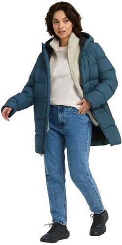 Jack Wolfskin Frozen Palace Long Jacket W - Aluminium Blue