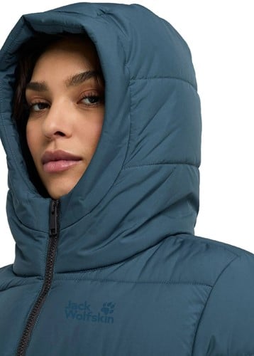Jack Wolfskin Frozen Palace Long Jacket W - Aluminium Blue