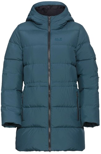 Jack Wolfskin Frozen Palace Long Jacket W - Aluminium Blue - M