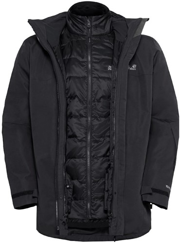 Jack Wolfskin Flowline 3-in-1 Jacket M - Black