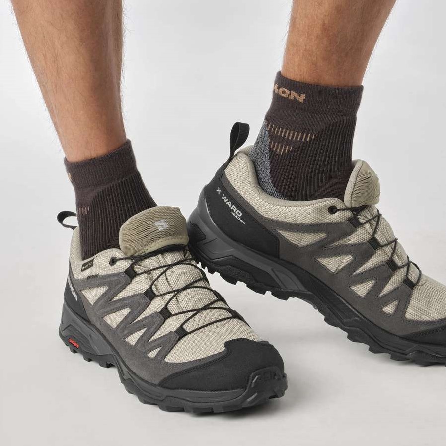 Salomon X Ward Leather GTX Vintage Khaki Black Pewter 40 UK 6.5 Wir sind Ihr Spezialist fur Outdoor wintersport. hockey und mehr