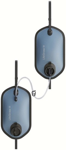 LifeStraw Peak Series - Gravity Water Filter System with Safe Water Storage Bag - 8L + 8L - Mountain Blue