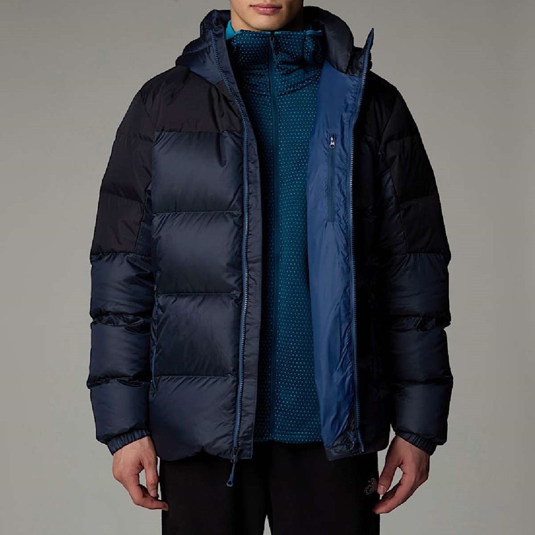 The North Face M's Diablo Down Hoodie Shady Blue/Black Heather