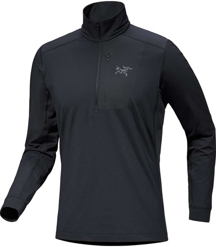 Arc'teryx Rho LT Zip Neck - Schwarz - Thermounterwäsche Herren