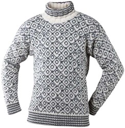Devold Svalbard Wool High Neck - Offwhite/Anthracite - Sweater