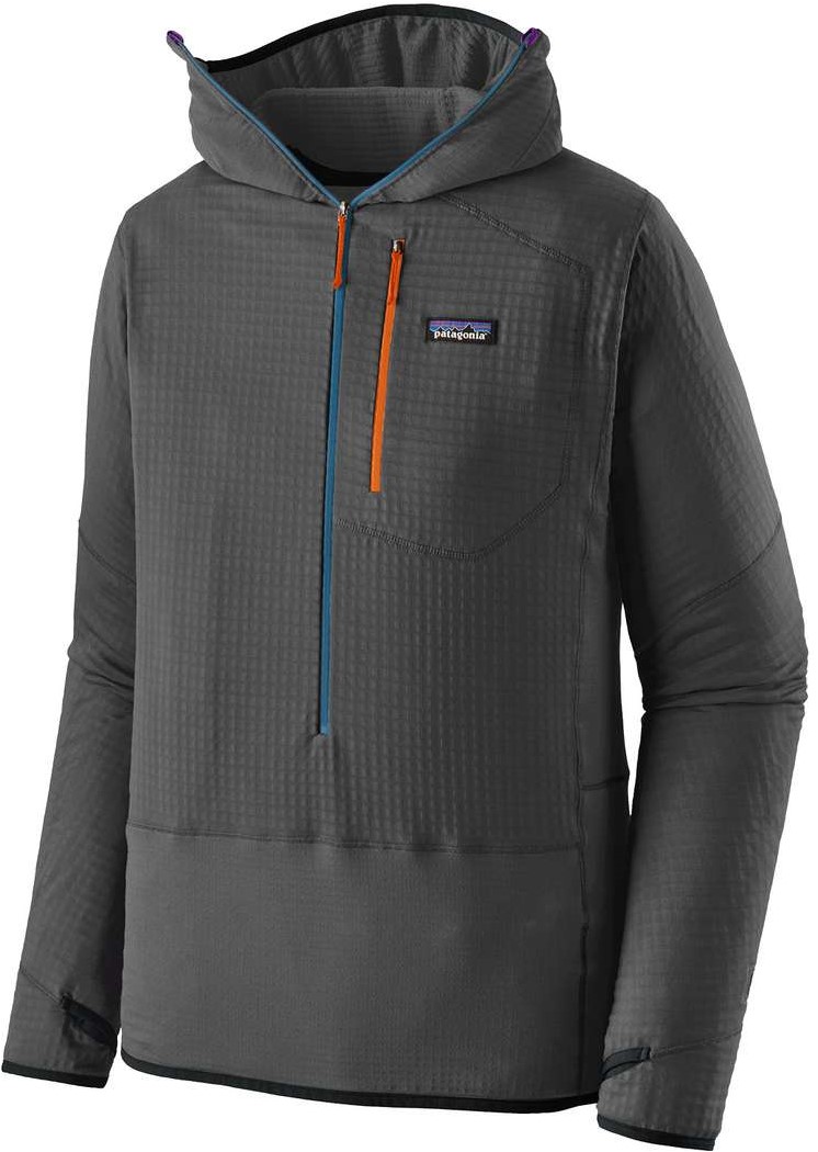 Patagonia M s R1 Pullover Hoody Forge Grey w Endless Blue M Wir sind Ihr Spezialist fur Outdoor wintersport. hockey und mehr