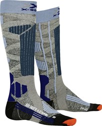 X-Socks Women's Ski Rider 4.0 - Stone Grey Melange/Mineral Blue - Ski Socks
